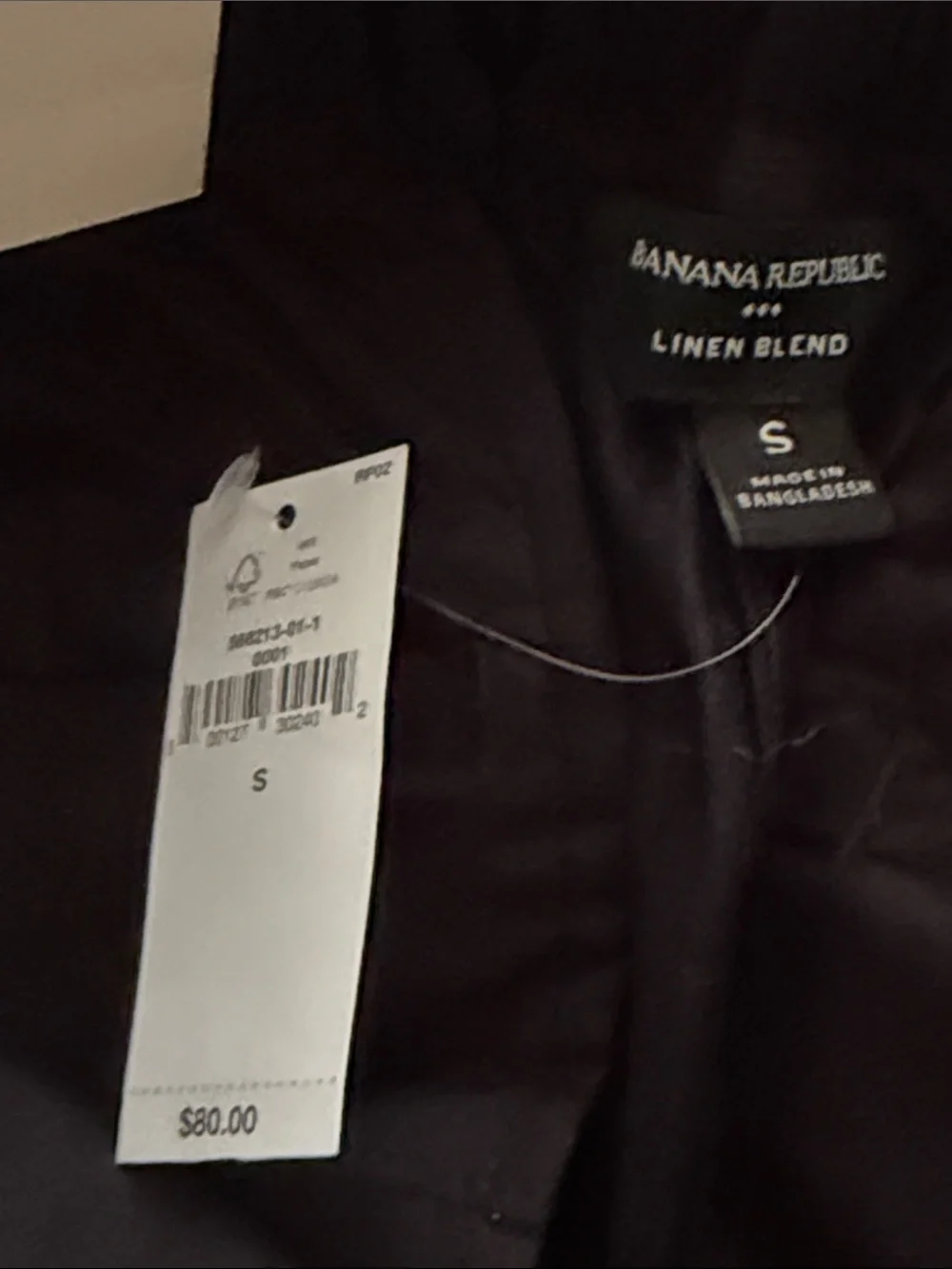 BANANA REPUBLIC, Black Wide-Leg Linen Blend Pants